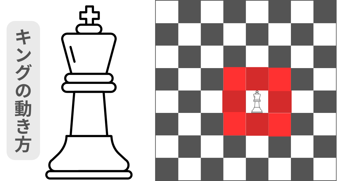 キングの動き方と特殊なルール【チェスの駒を解説】